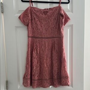 Francesca’s Pink Lace Dress